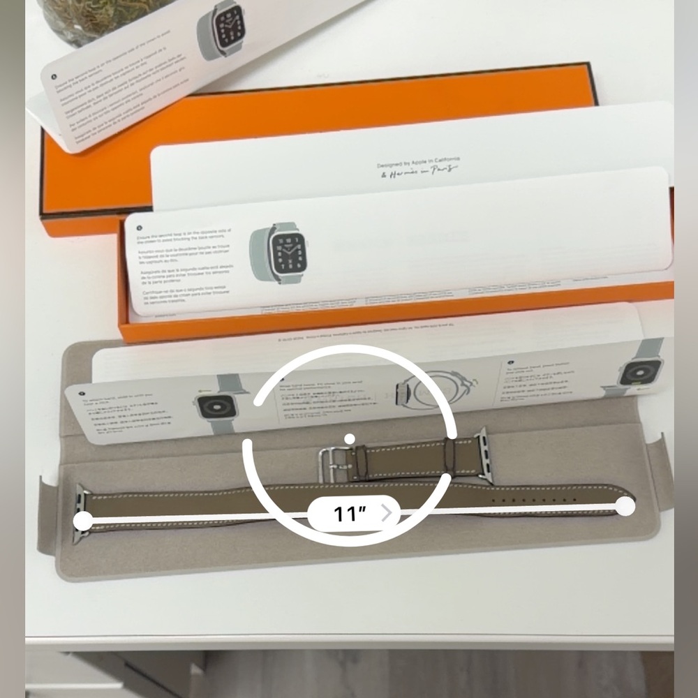 Hermes Double Tour Leather Watch Band in Taupe - Picture 10 of 15